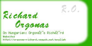 richard orgonas business card